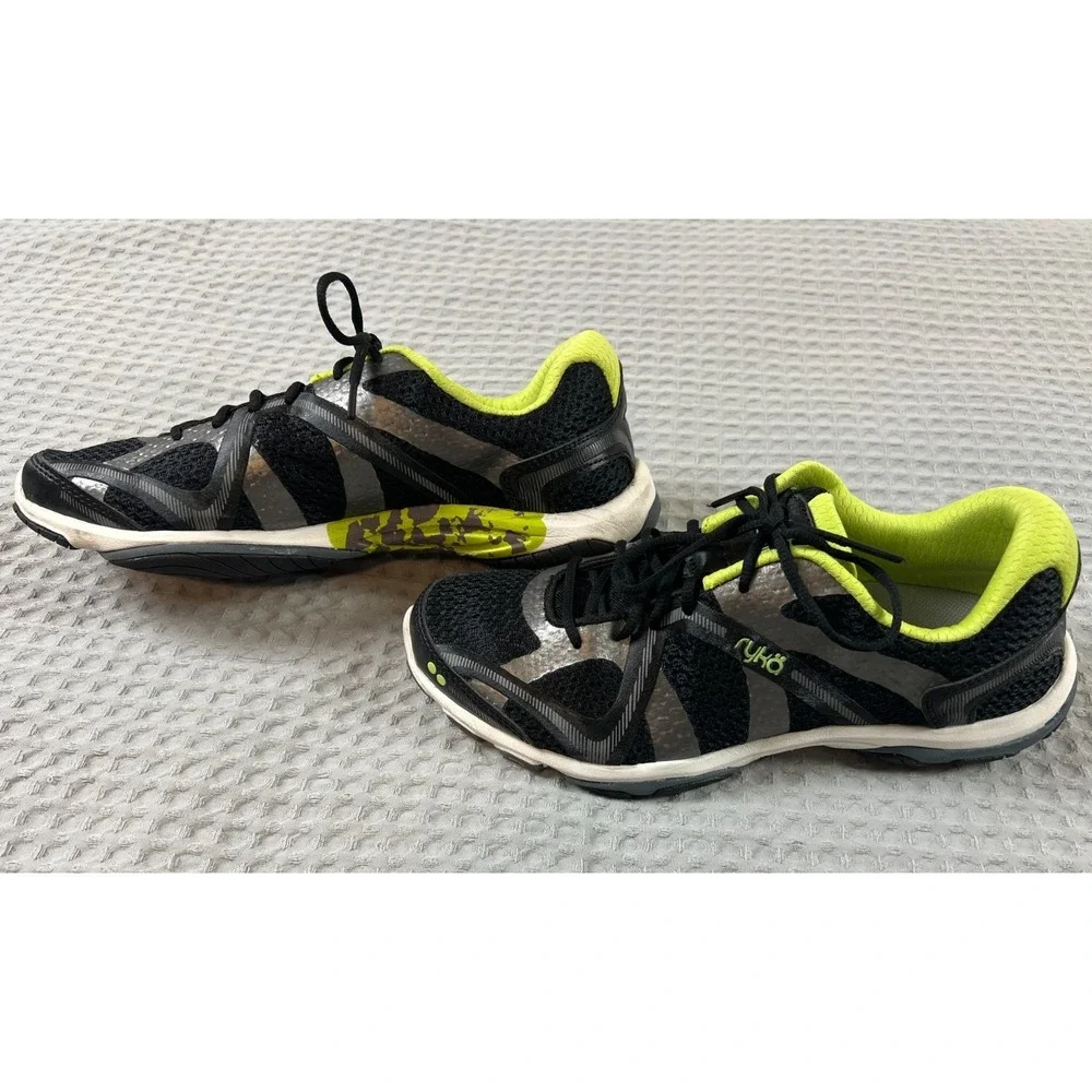 Ryka Influence Women's Training Shoes Size 9.5M Black & Neon Cross Trainer